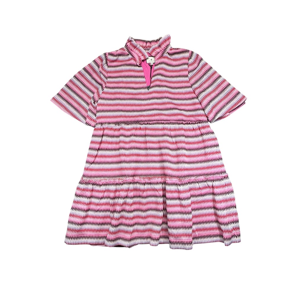 Tuckernuck Chevron Crawford Mini Dress NWT Tiered Knit Multicolor Bright Summer